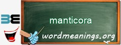 WordMeaning blackboard for manticora